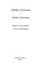 Copertina  Lettere a Jouvence