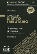 Copertina  Manuale di diritto tributario