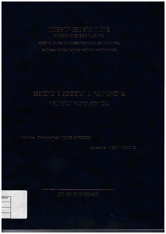 Copertina  Esercito e società a Palmanova nell'età napoleonica